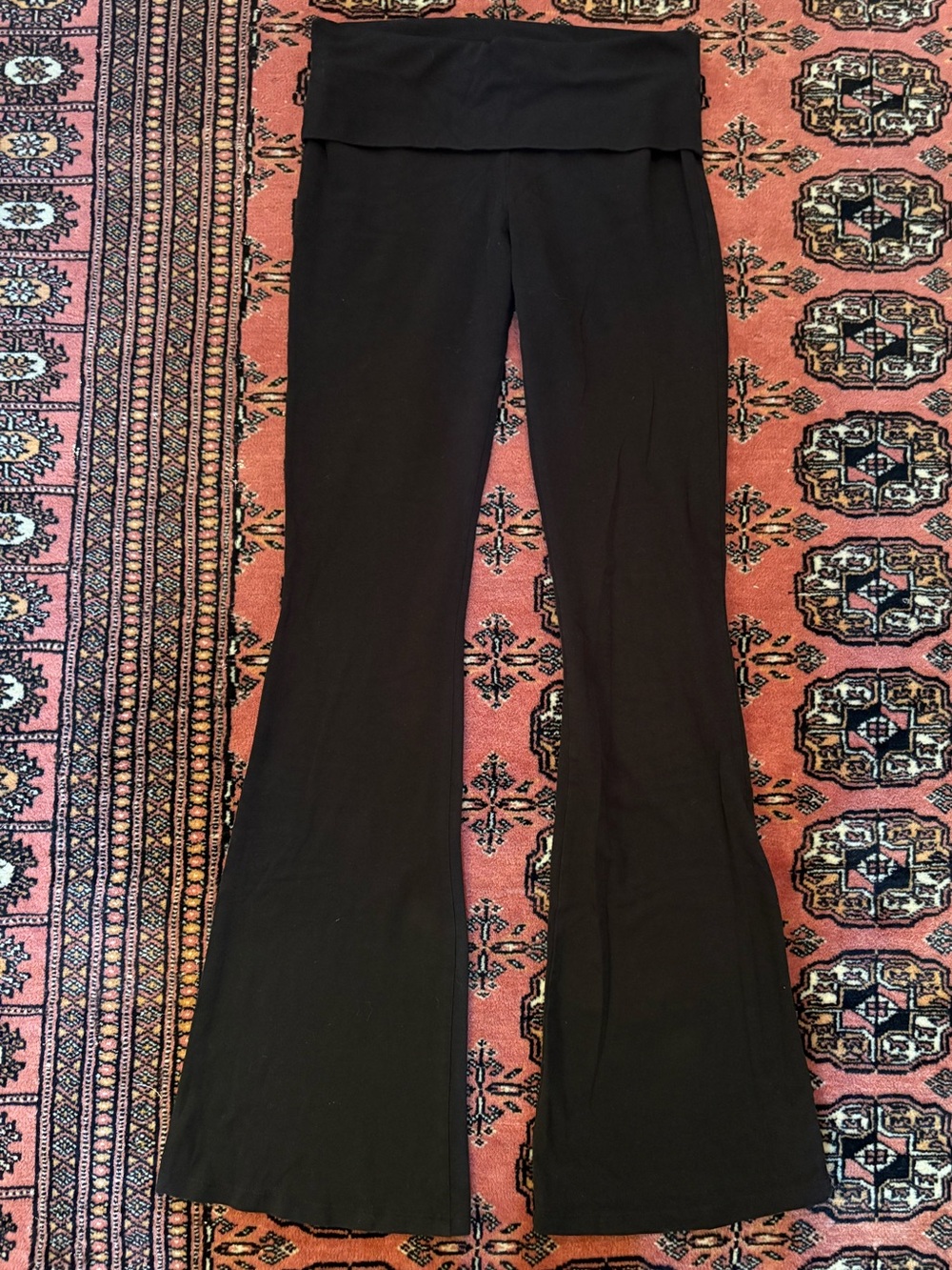 Subdued Low Rise Fold Over Yoga Pants